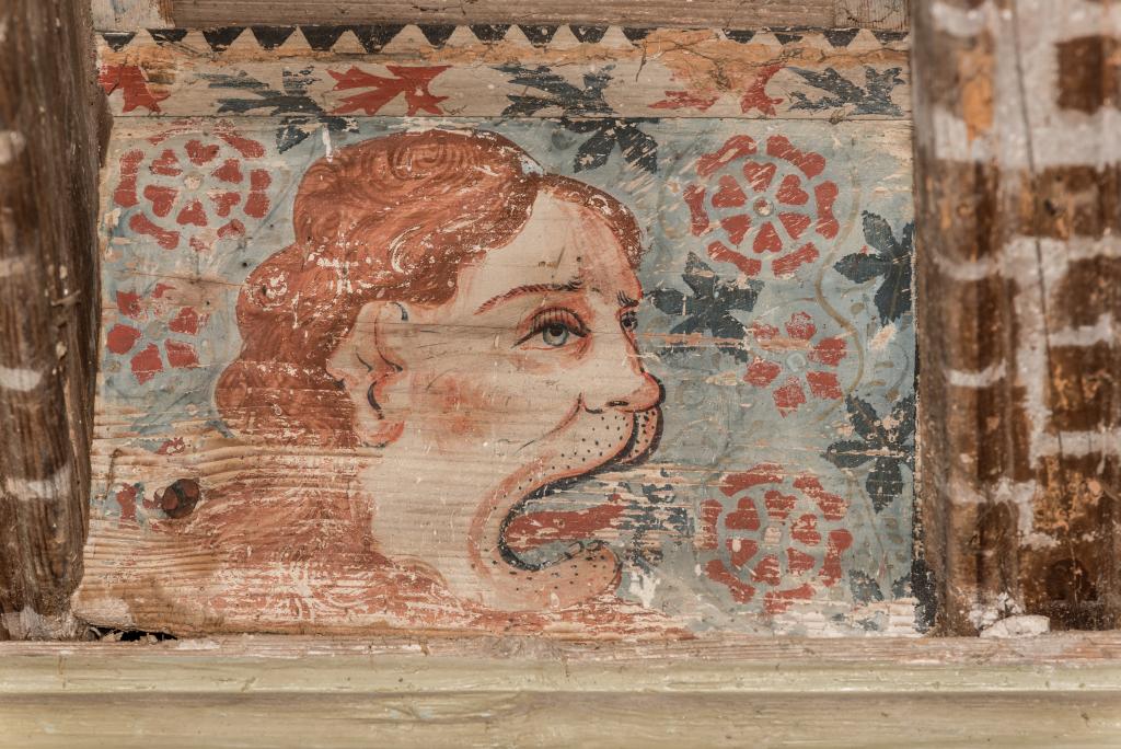 plafond peint du premier étage du château de Pomas: closoir IIa13