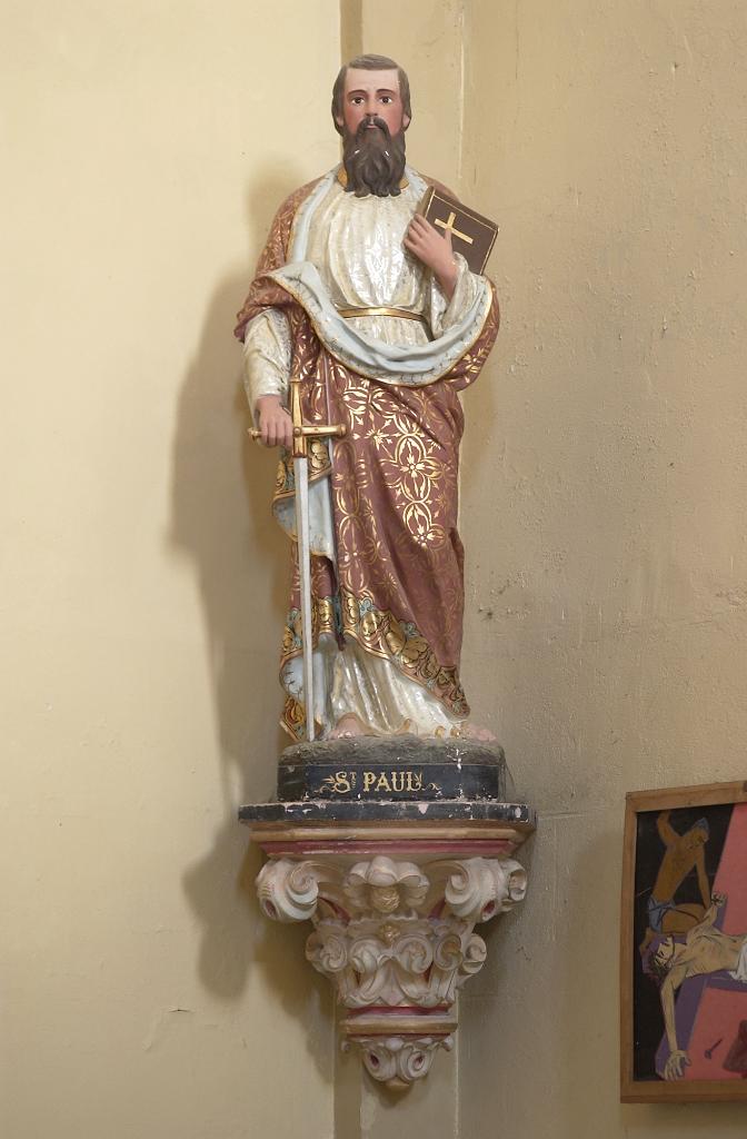 statue (petite nature) et sa console : Saint Paul