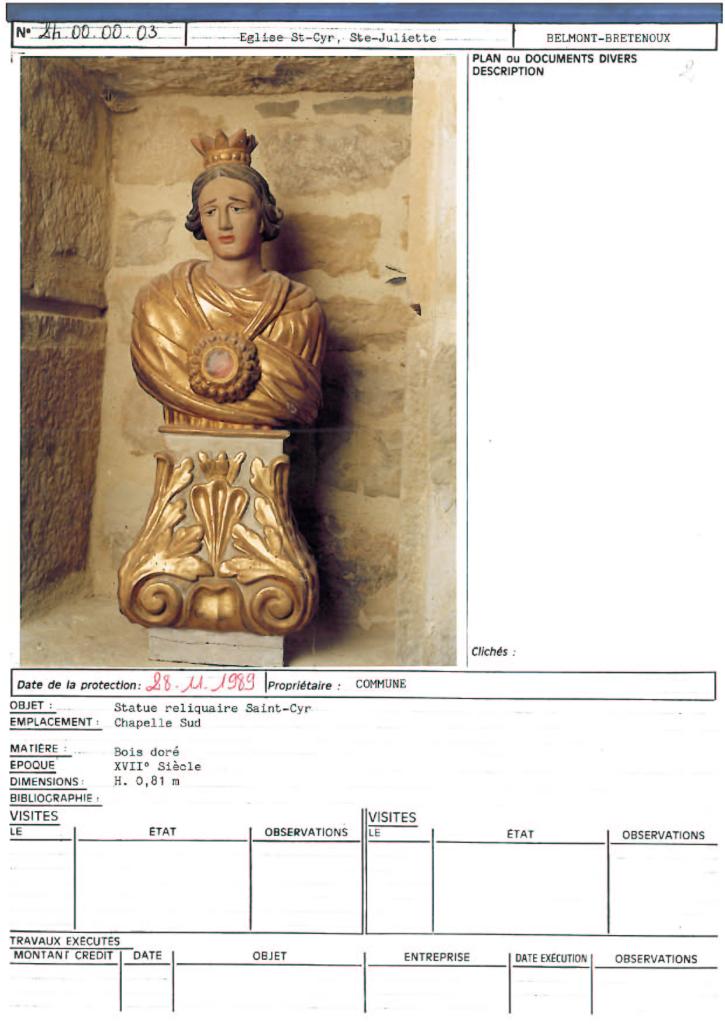 buste-reliquaire de sainte Julitte