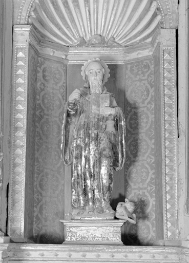 Statue de saint Benoît (du retable de sainte Agnès et sainte Cécile)