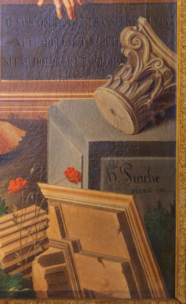 tableau et son cadre : Lamentations de Jérémie annonçant la ruine de Jérusalem