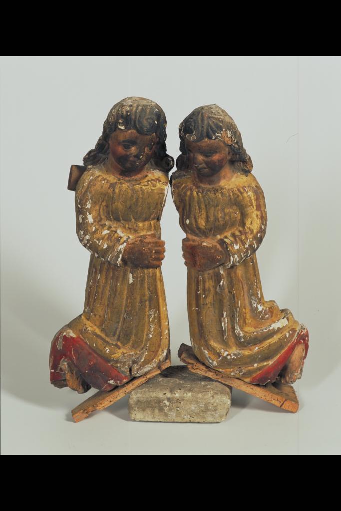 statues (2) (statuette, en pendant) : Anges adorateurs