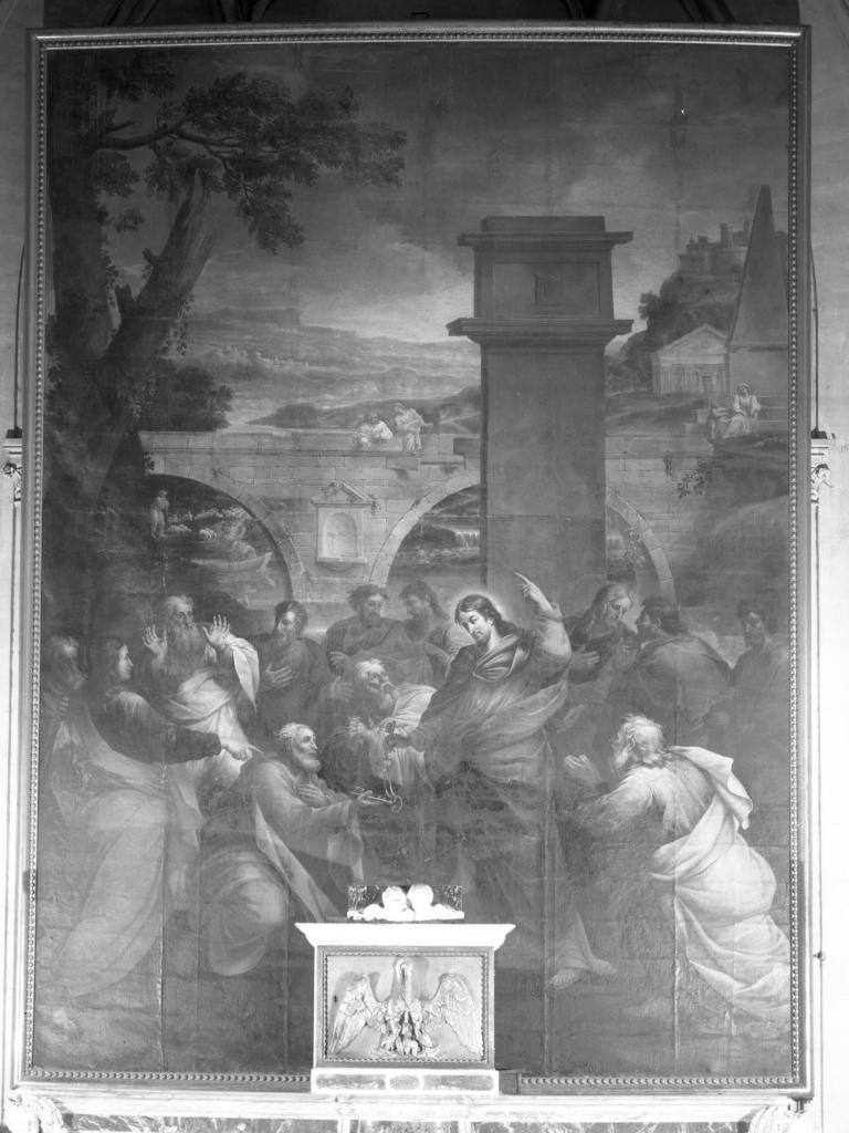tableau : le Christ remettant les clés du Paradis à saint Pierre