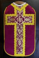 chasuble, étole, manipule et bourse de corporal (ornement violet)