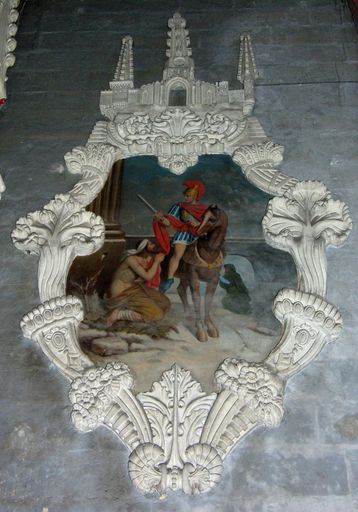 Paire de tableaux : charité de saint Martin et mort de saint François Régis