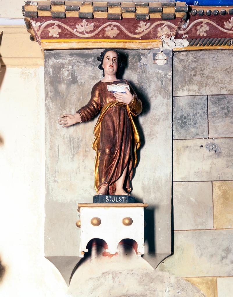 ensemble de 2 statues : saint Just, saint Pasteur
