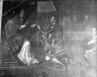 tableau d'une scène de la bataille de Lépante ; la remise de l'étendard