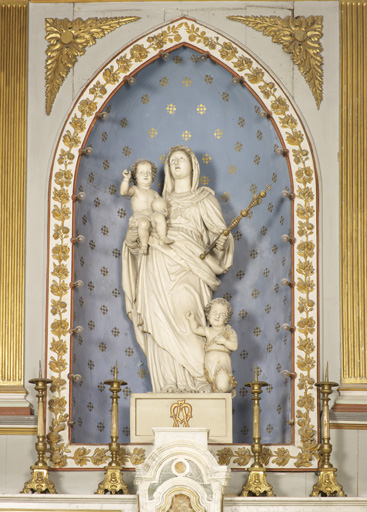 groupe sculpté : Vierge à l'Enfant avec saint Jean-Baptiste enfant