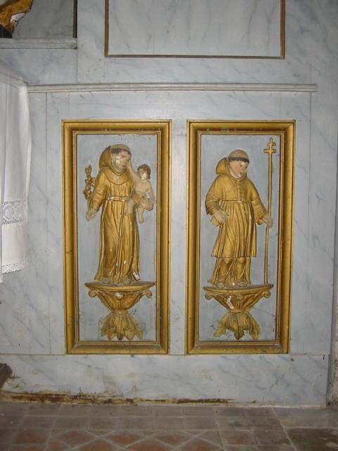 retable et tableau de la Dernière communion de saint François d'Assise en présence de la Vierge à l'Enfant