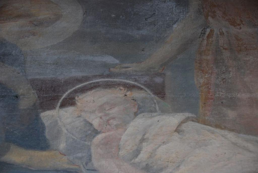 Paire de peintures monumentales: L'Annonciation , la Sainte Famille