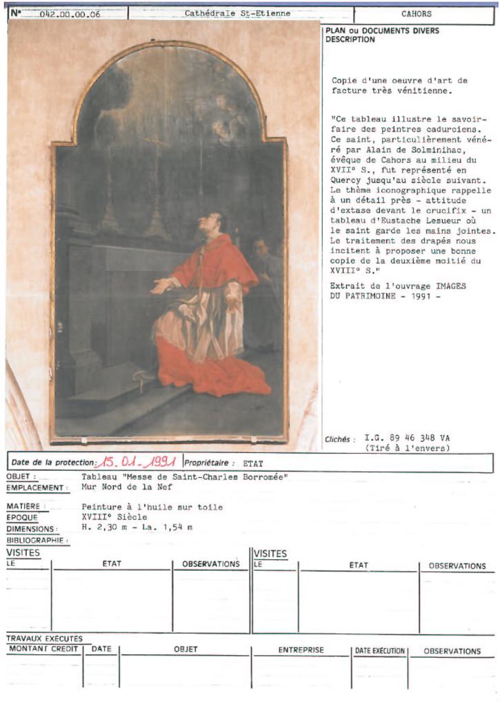 tableau : Messe de saint Charles Borromée