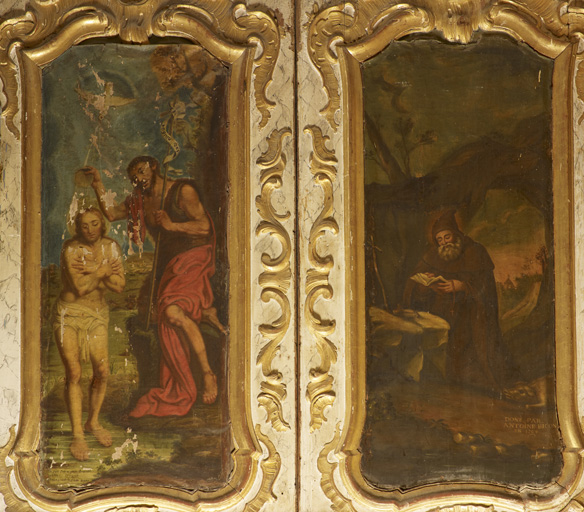 tableaux : baptême du Christ et saint Antoine le Grand
