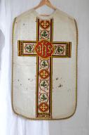 chasuble, étole de clerc, manipule, voile de calice, bourse de corporal : ornement blanc 7