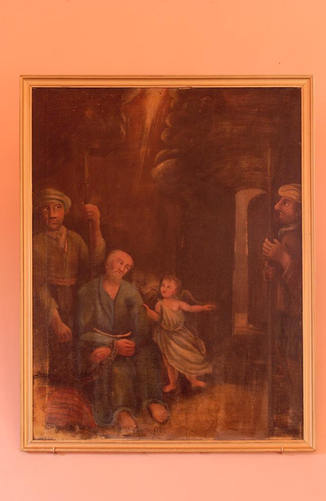tableau et son cadre : La Délivrance de saint Pierre par un ange