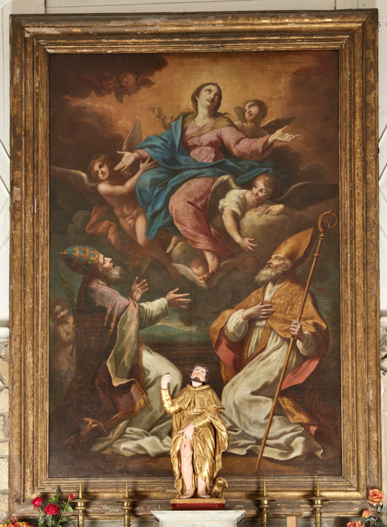 tableau de l'Assomption avec saint Martin et un pape