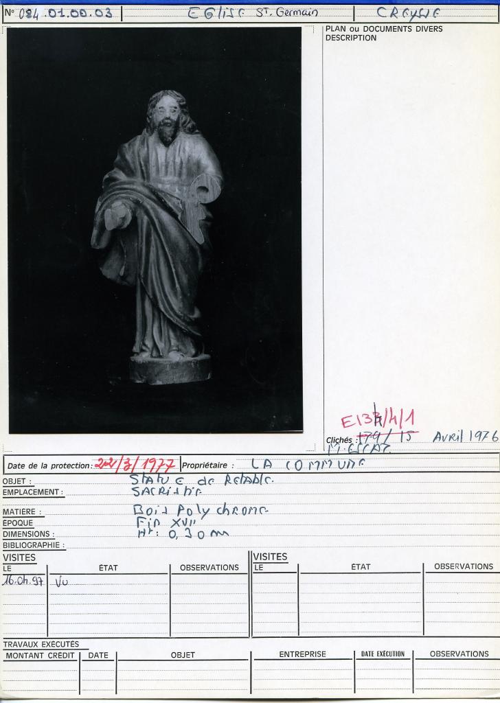 statuette : saint non identifié