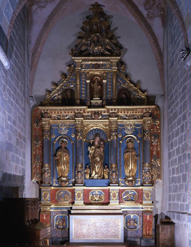 retable architecturé à niche de l'autel de la Vierge