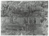 pièce murale (tapisserie au point) : Scène de tournoi