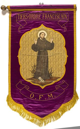 Bannière violette du tiers-ordre franciscain