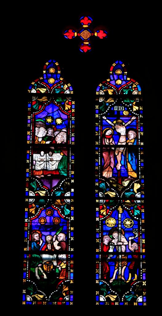 ensemble de 6 verrières : scènes de la vie du Christ