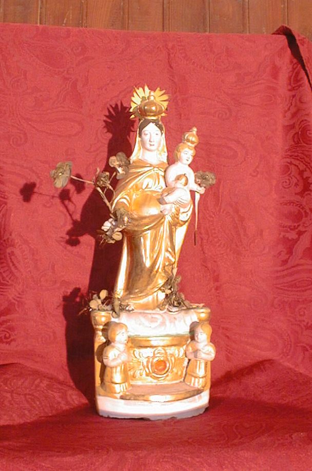 paire de deux statuettes dites ""Santibelli"" : Vierge à l'Enfant, Saint Joseph