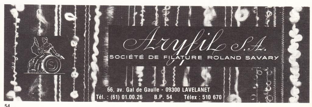 filature de laine Roland Savary, dite Aryfil