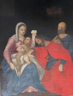 tableau : Sainte Famille en présence de saint Pierre