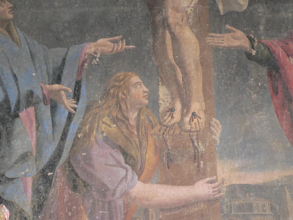 retable du maître-autel, avec tableau de La Crucifixion