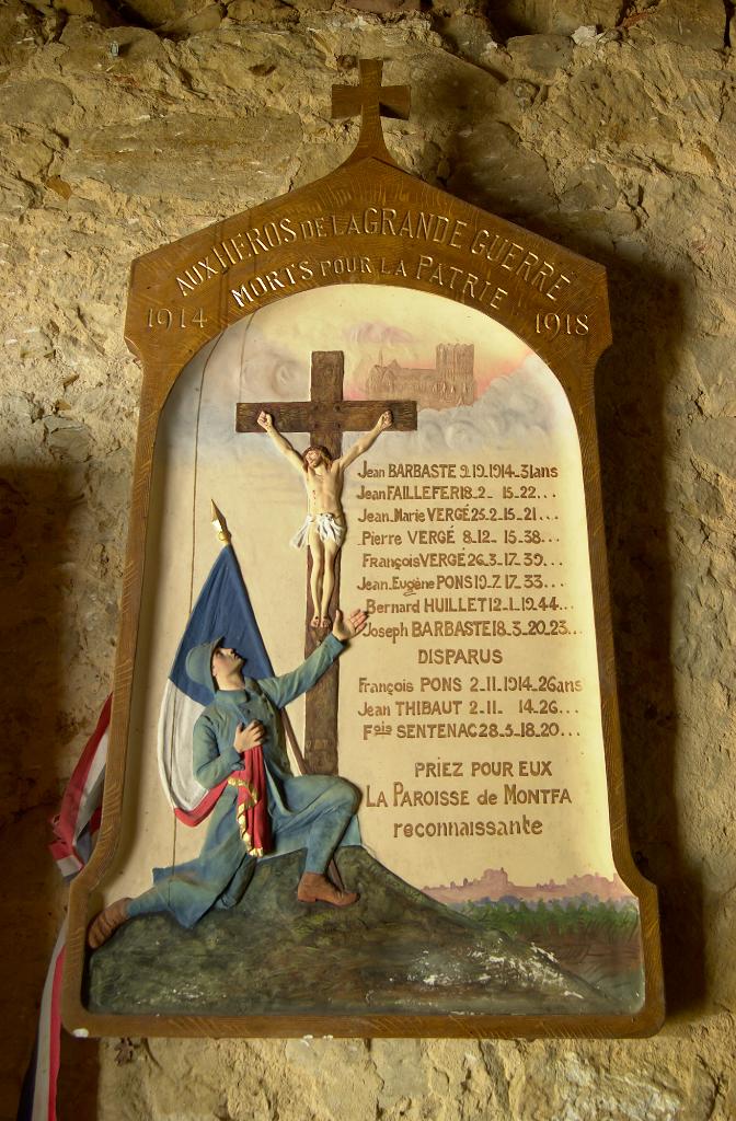 tableau commémoratif des morts de la guerre de 1914-1918