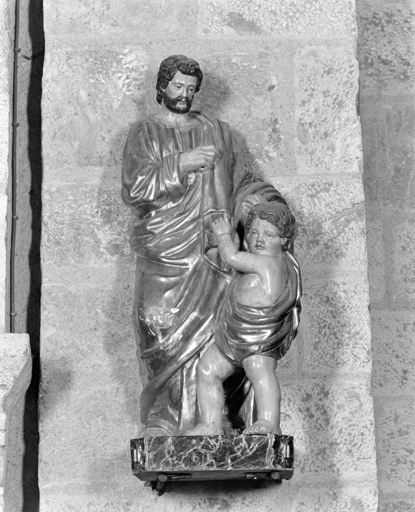 groupe sculpté : saint Joseph et Jésus enfant