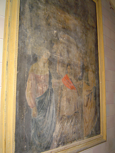 tableau et son cadre : Sainte Famille avec la Trinité