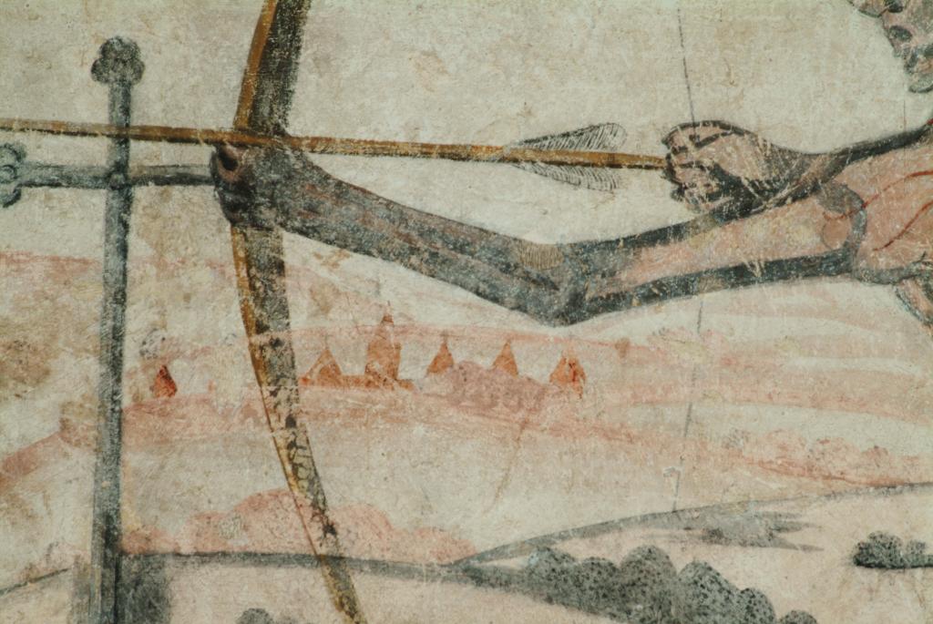 peinture monumentale de la rencontre des trois morts et des trois vifs