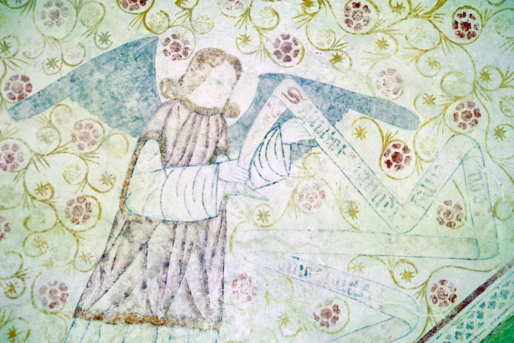 ensemble de deux peintures monumentales ; La Passion et la Résurrection