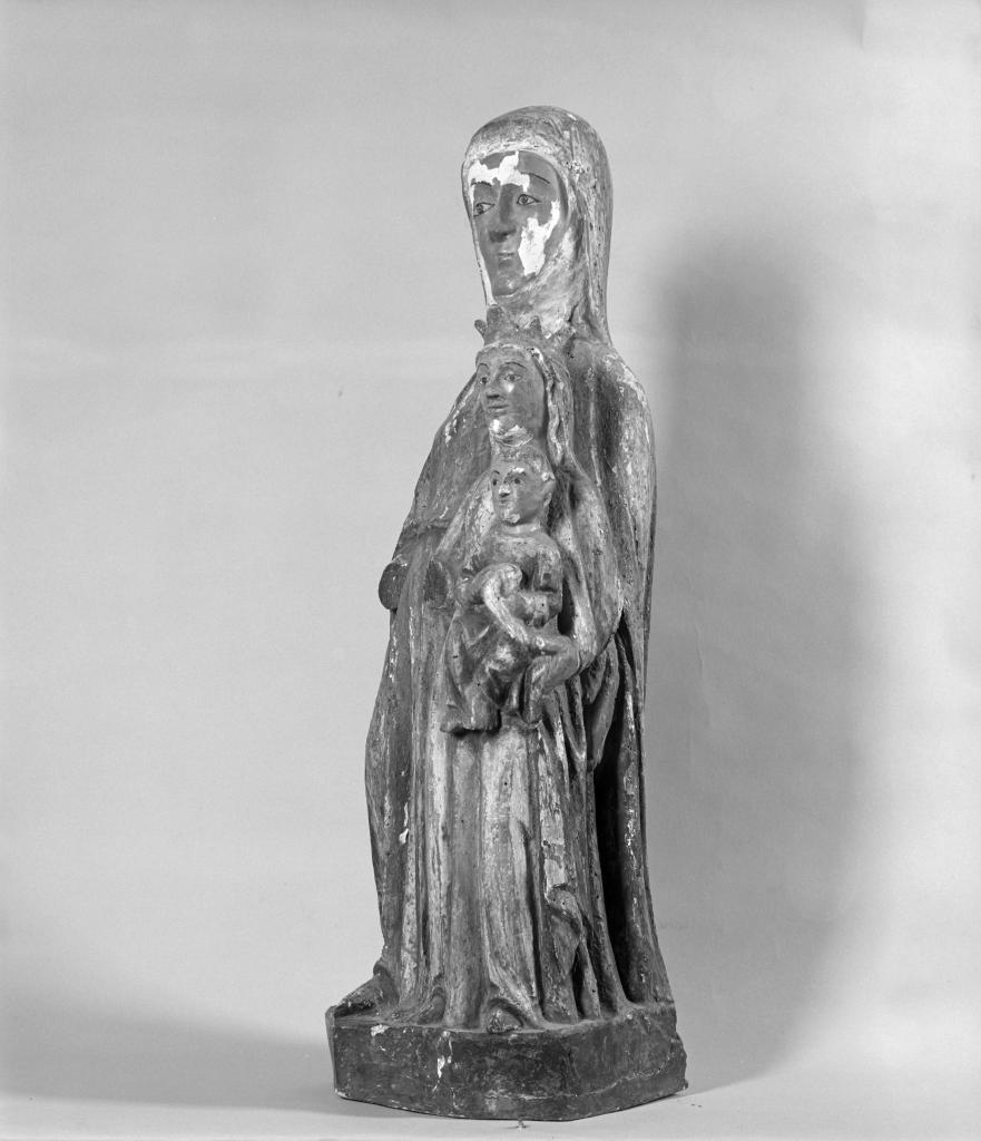 groupe sculpté (statuette) : Sainte Anne, Vierge et l'Enfant, dite sainte Anne trinitaire ou sainte Parenté