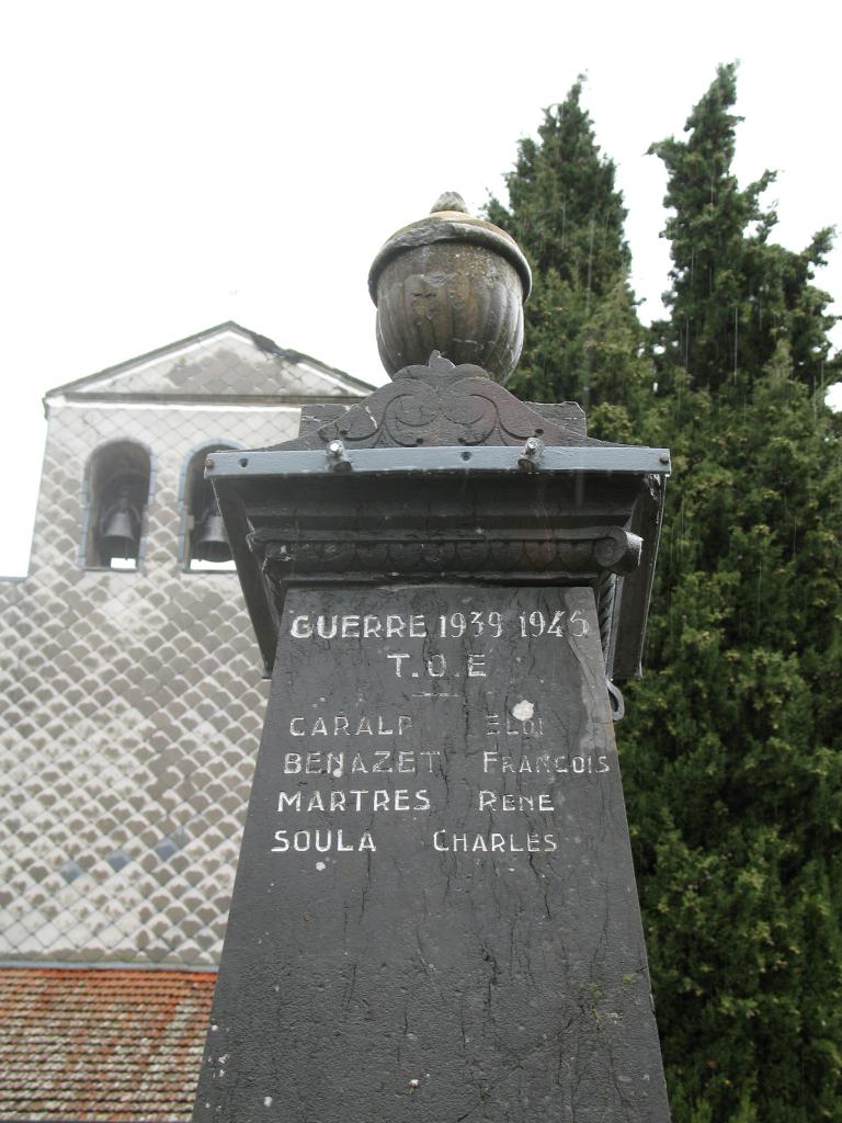monument aux morts de la guerre de 1914-1919, de la guerre de 1939-1945 et des T. O. E.
