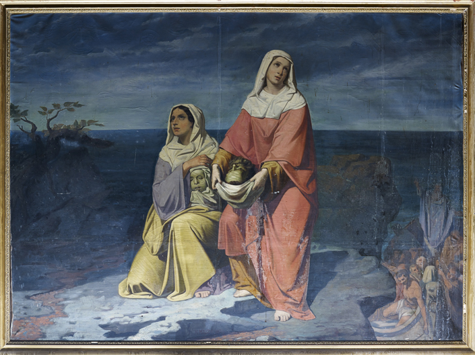 tableau : Marthe et Madeleine trouvent des victimes de la tarasque