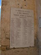 monument aux morts (plaques commémoratives) de la guerre de 1914-1918 et de la guerre de 1939-1945