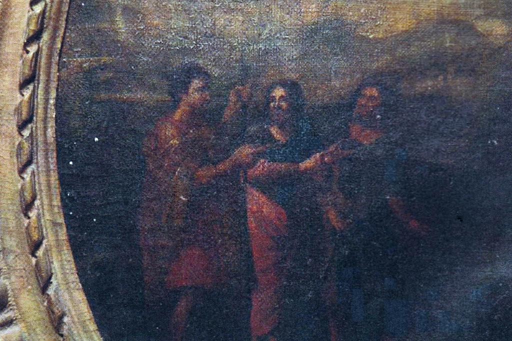 Paire de tableaux : La fuite en Egypte, Jésus rencontrant ses disciples sur le chemin d'Emmaüs