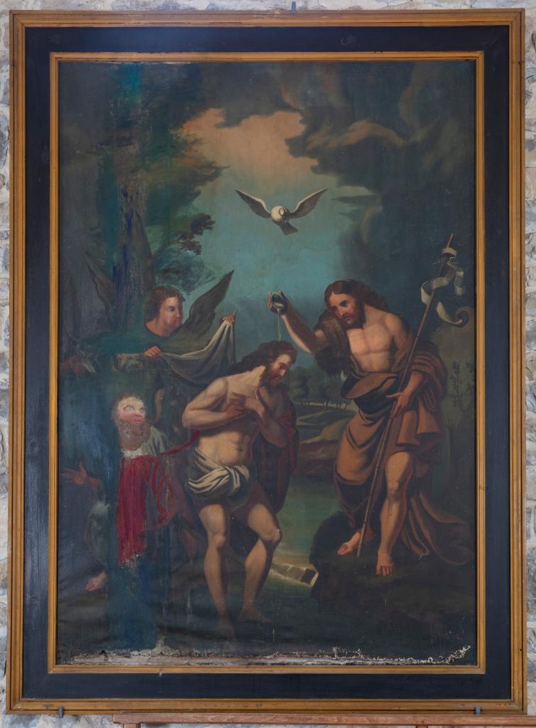 tableau et son cadre : Baptême du Christ