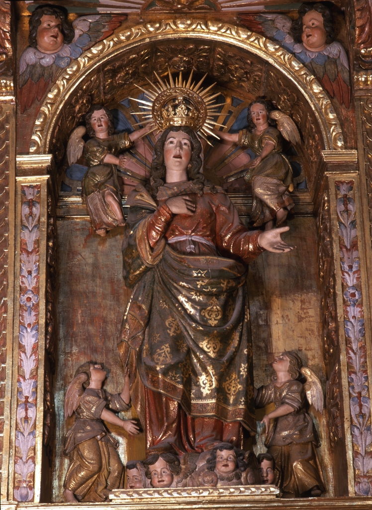 trois statues : saint Pierre, Assomption, saint Paul