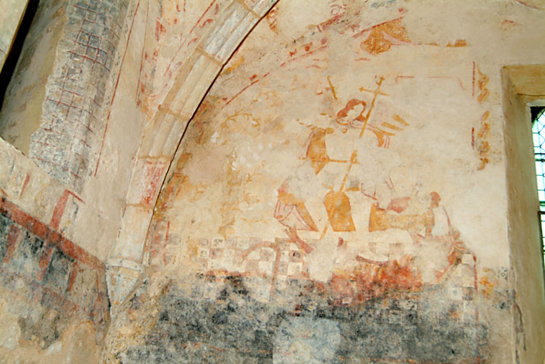 ensemble de deux peintures monumentales ; La Passion et la Résurrection