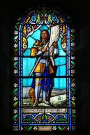 ensemble de 2 verrières (1 et 2) : Sainte Jeanne d'Arc et sainte Philomène