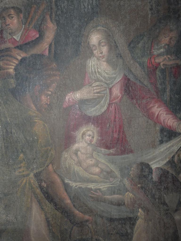 tableau et son cadre : Adoration des bergers