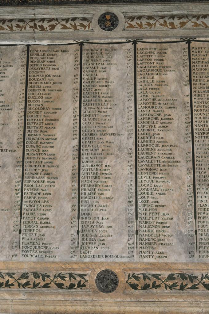 monument aux morts de la guerre 1914-1918 du lycée Pierre de Fermat