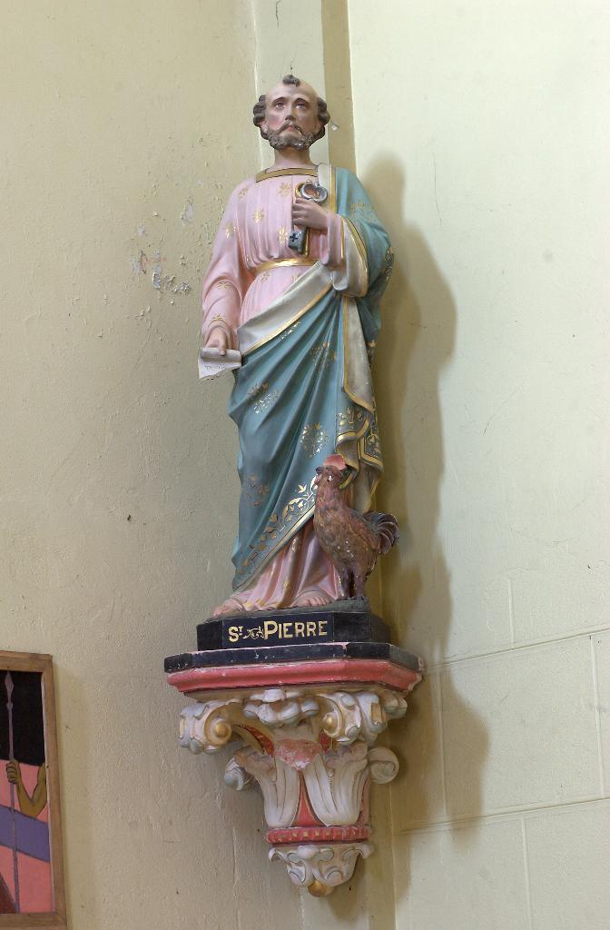 statue (petite nature) et sa console : Saint Pierre