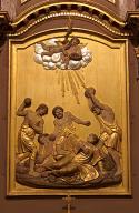 bas-relief pictural du retable : Lapidation de saint Etienne