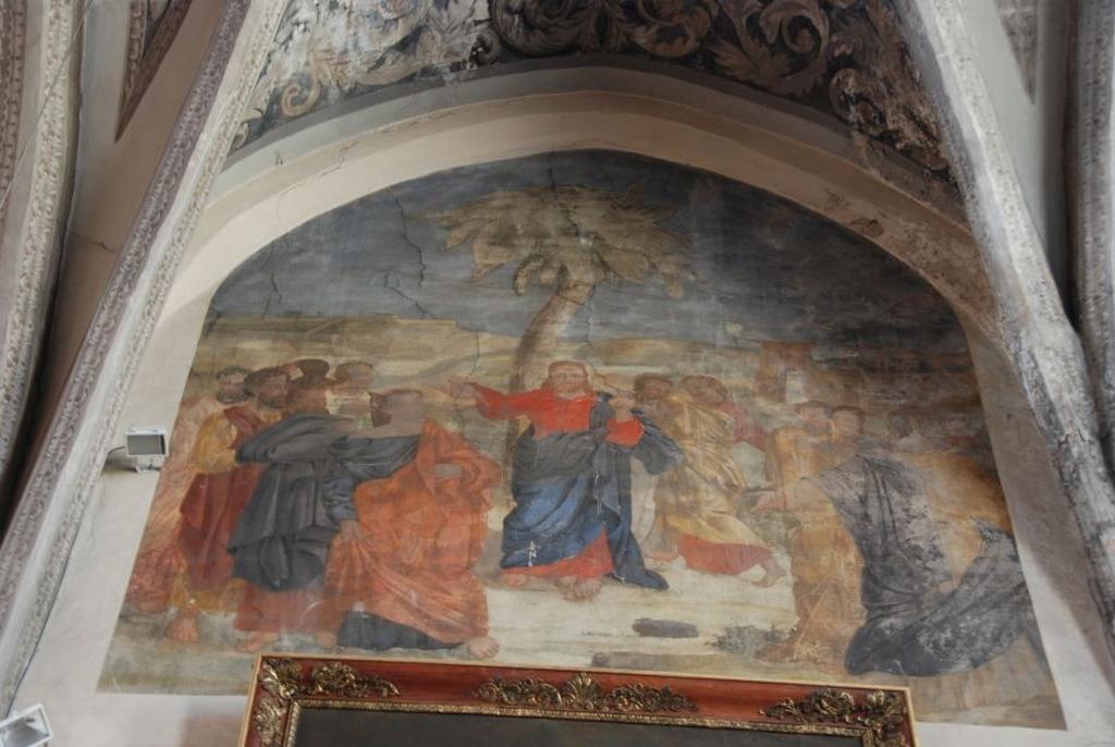 Peintures murales : L'entrée du Christ à Jérusalem, Le Baptême du Christ