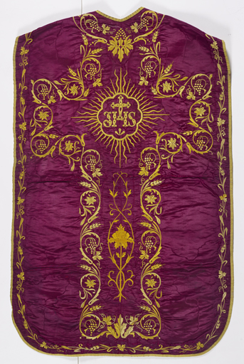 Chasuble réversible rouge/blanc avec manipule