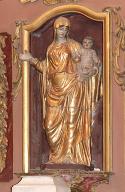 statues (petite nature) formant pendant : Vierge à l'Enfant, Saint Jacques de Compostelle