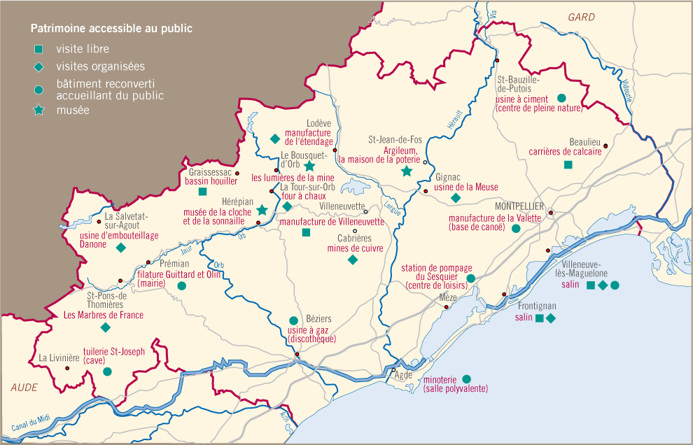 Présentation de l'aire d'étude du patrimoine industriel de l'Hérault